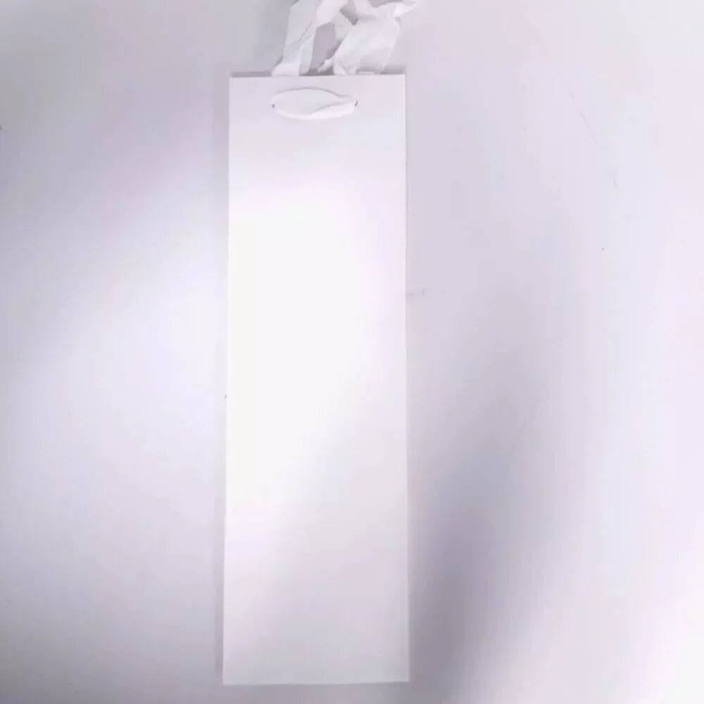 White Paper Wine Gift Bags Cloth Handles 4.5 X 15 X 4.5 Inch Wine Bag 10-Pack